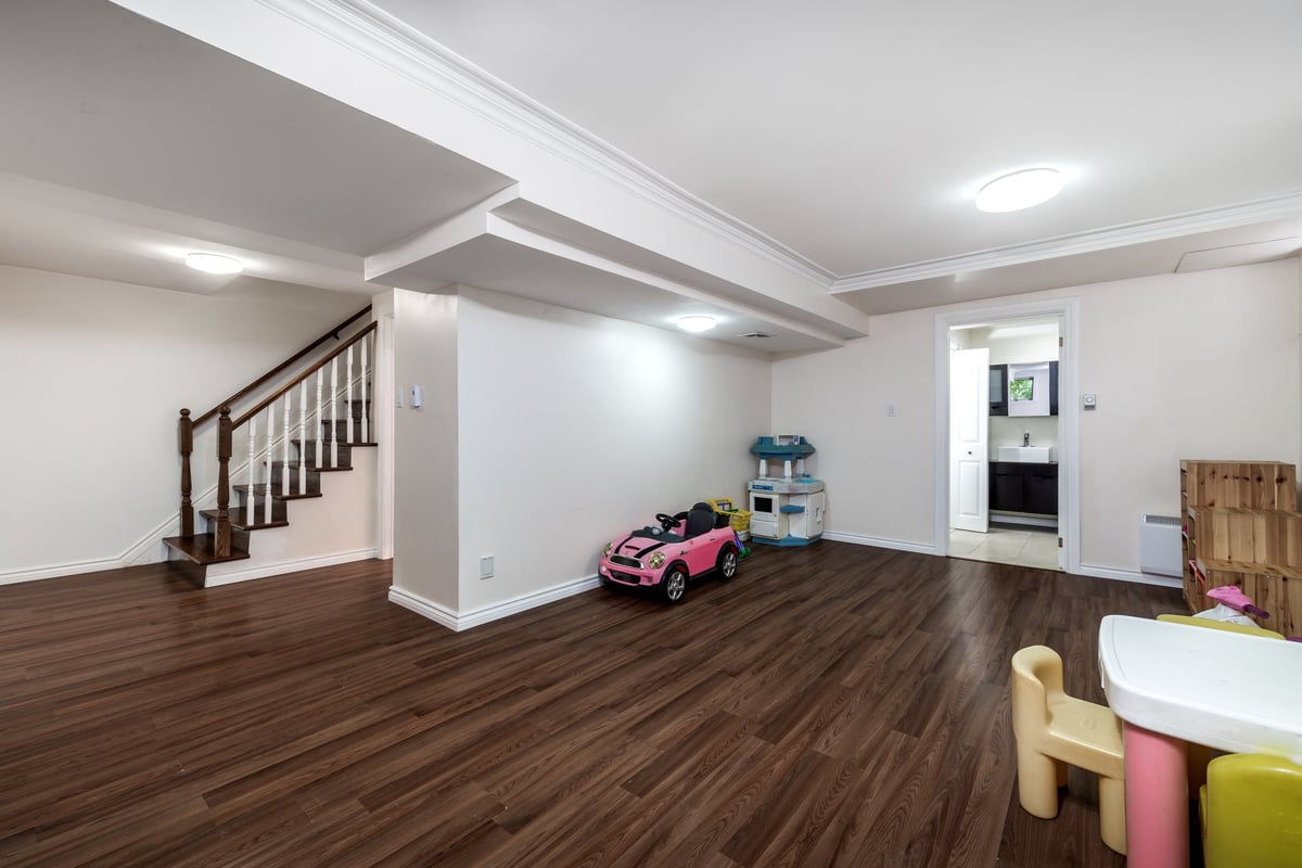 Nicely renovated apartment with finished basement, kitchen and living room in an older house